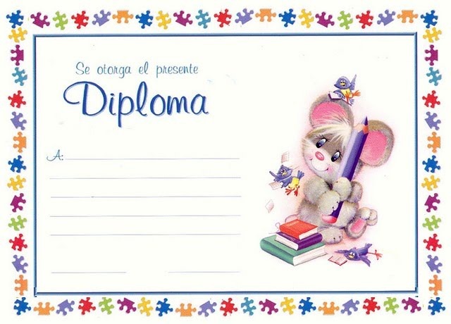 Diplomas escolares para imprimir  Colorear dibujos infantiles