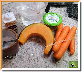 Vie quotidienne de FLaure : Velouté crémeux potiron, carotte au gingembre
