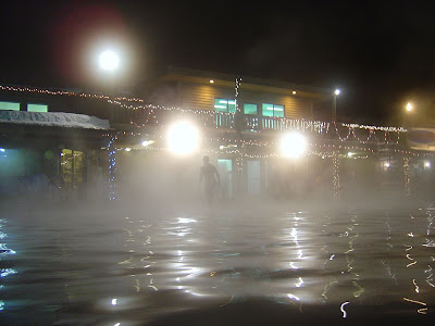 The steam looks neat in night photos at Ouray Hot Springs.