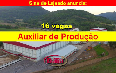 Dália Alimentos anuncia vagas para Auxiliar de Produção (Setor de Cortes) em Lajeado