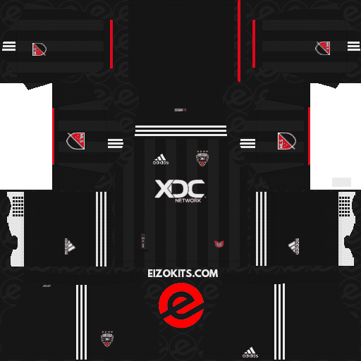 Kit Dream League Soccer 2023 DC United DLS Kits 2023-2024 Adidas (Home)