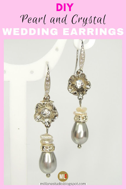 Pearl and Crystal drop earrings inspiration sheet