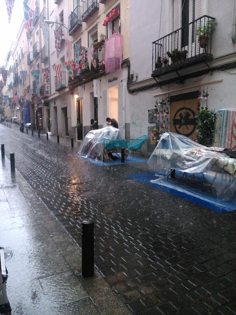 Tormenta en Madrid el dia del montaje de DecorAcción 2015