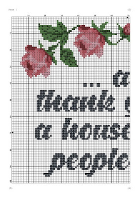 And thank you housewarming cross stitch pattern - Tango Stitch