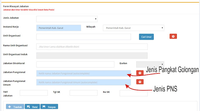 Jenis Jenjang Pangkat dan Jabatan Guru PNS Untuk Perlengkapan dalam Formulir PUPNS