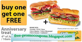 Free Printable Subway Coupons