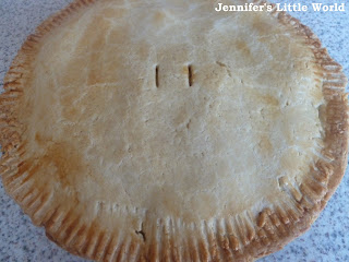 Double crusted cheesy lentil pie