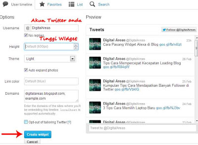 Cara Pasang Widget Twitter di Blog 