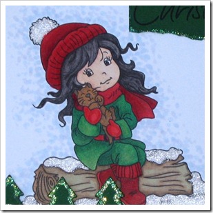 Warm in the Winter Christmas Card Close Up