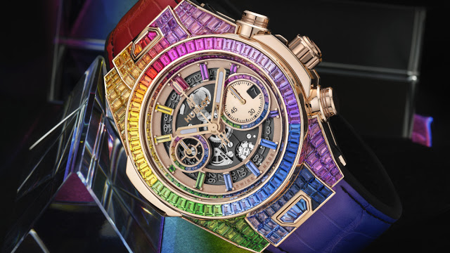 Analice el nuevo reloj réplica de reloj Hublot Big Bang Unico High Jewelry Rainbow King Gold de 45 mm