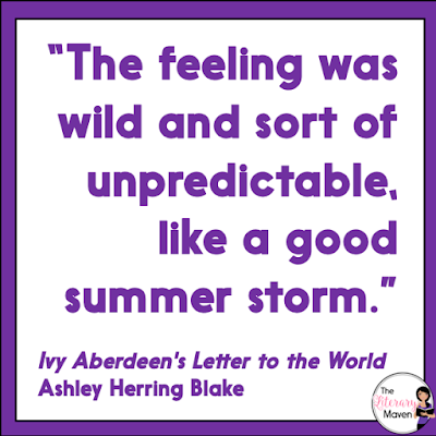 Ivy Aberdeen's Letter to the World by Ashley Herring Blake is a sweet middle grades read focuses on a preteen girl who is figuring out her sexual identity and struggling to find normalcy after her town is struck by disaster. Read on for more of my review and ideas for classroom application.