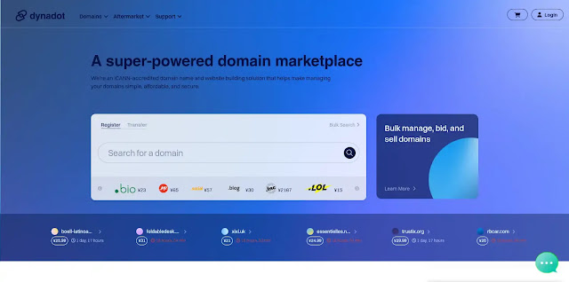 Go to Dynadot website to register a domain name.
