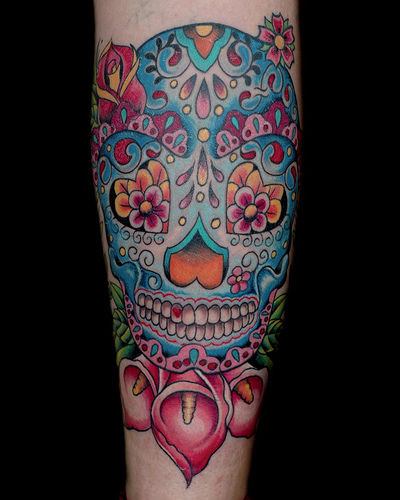 mexican skull tattoo skiss