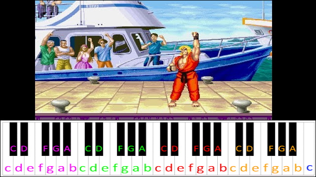 Ken Theme (Street Fighter II) Piano / Keyboard Easy Letter Notes for Beginners