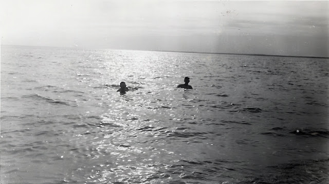 Putnam Family Beach Trip: Ervin and possibly Robert swimming, around 1941