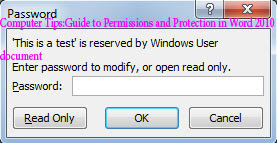 Computer Tips:Guide to Permissions and Protection in Word 2010   document