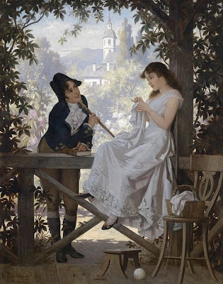 A boy and a girl, painting