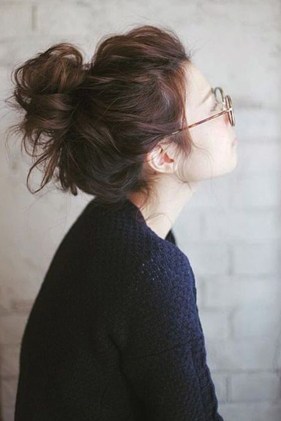 Back To School Hairstyle Ideas messy bun