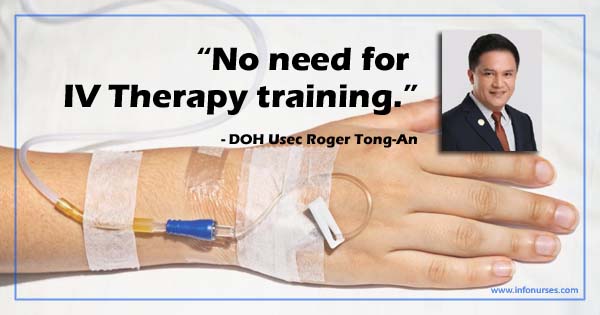 No need for IV therapy training, says DOH Usec