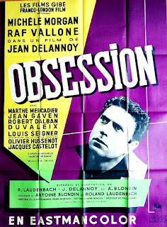 OBSESSION. Francia. Cartel: 120 x 160 cms. FALSA OBSESIÓN. Obsession. 1954. Francia, Italia. Dirección: Jean Delannoy. Reparto: Michèle Morgan, Raf Vallone, Marthe Mercadier, Jean Gaven, Albert Duvaleix, Robert Dalban, Jean Toulot, Dora Doll, Raphaël Patorni, Martine Alexis, Albert Michel, Pierre Moncorbier, Louis Siegner, Olivier Hussenot.