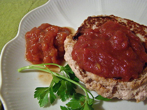 Turkey Burger with two types of Tomato Basil Catsup