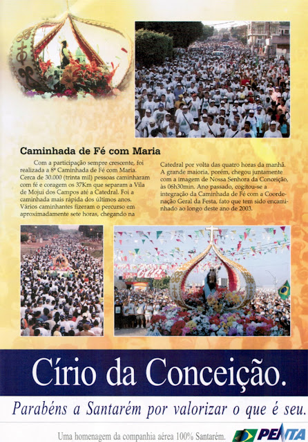 PROGRAMA DA FESTA DE NOSSA SENHORA DA CONCEIÇÃO – 2003 – Santarém – Pará - Brasil