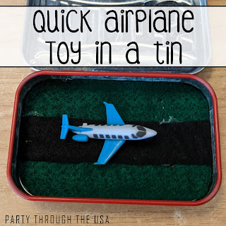 KIDS' CRAFT- Easy way to make an airplane runway toy for a child in an Altoid tin.