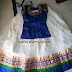 White Net Lehenga Blue Blouse