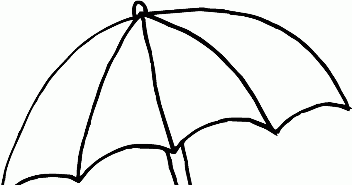 Gambar Mewarnai Payung & Hujan - Contoh Anak PAUD