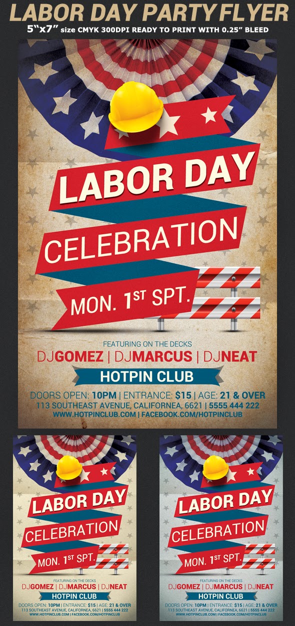  Labor Day Party Flyer Template