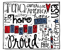 USA boxed wordie colored