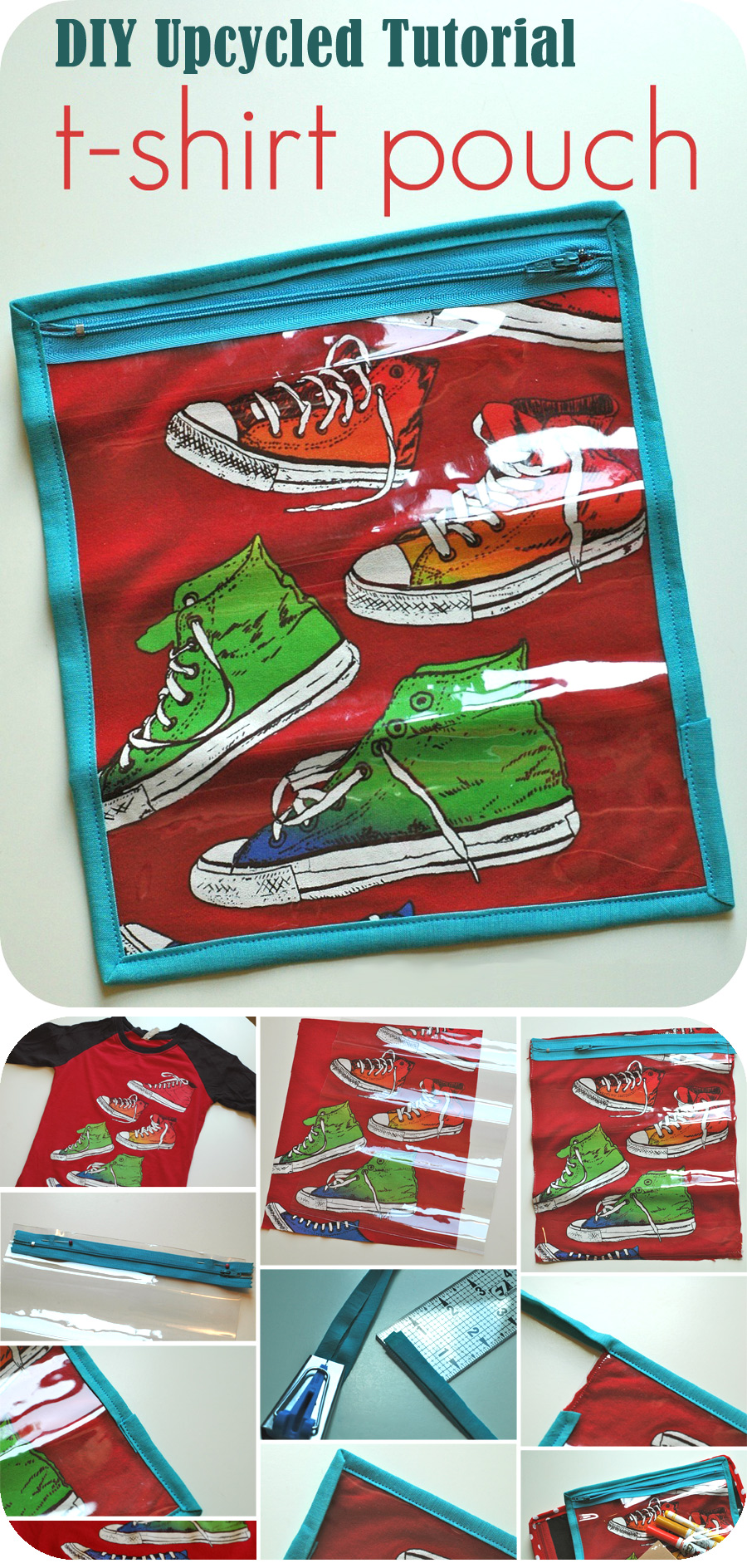 DIY Upcycled T-Shirt Pouches Tutorial