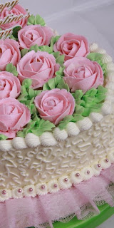 cara buat cake motif bunga 