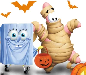 bob esponja y patricio en halloween