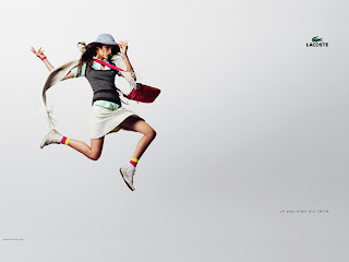 Lacoste Ads Jumping Girl Model Skirt Bag Hat HD Wallpaper