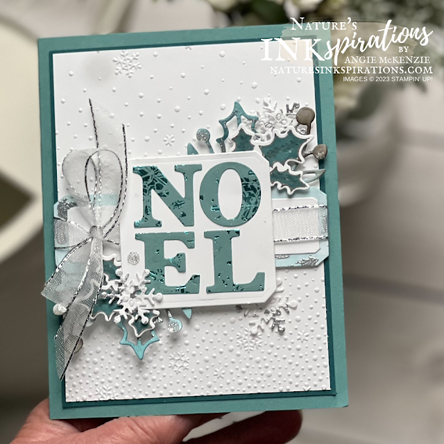 Stampin' Up Christmas Classics Noel card front | Nature's INKspirations by Angie McKenzie