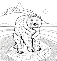 Polar bear coloring page North Pole arctic bear