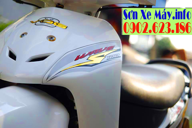 Sơn xe Honda Wave Alpha màu trắng zin