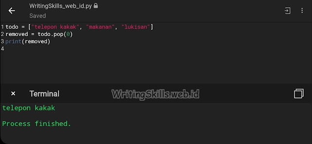 Cara Simpan Nilai yang Dihapus pada List Bahasa Python