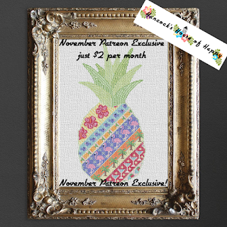 Tropical Pineapple Cross Stitch Sampler