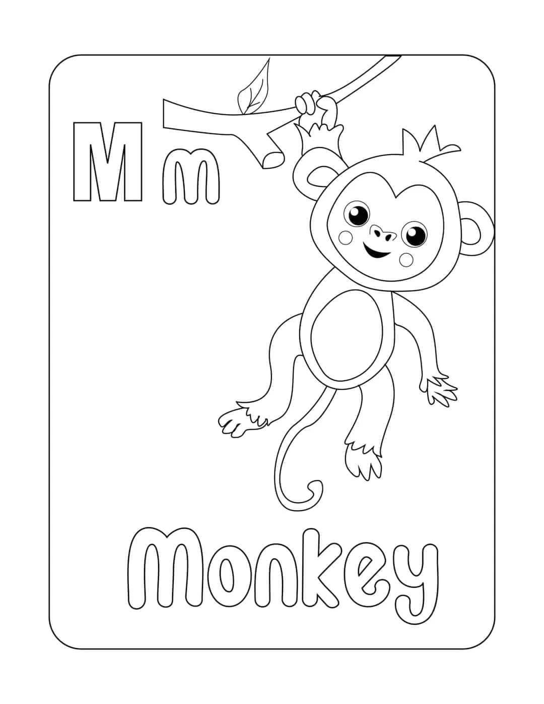 Tranh tô màu con Khỉ (Monkey)