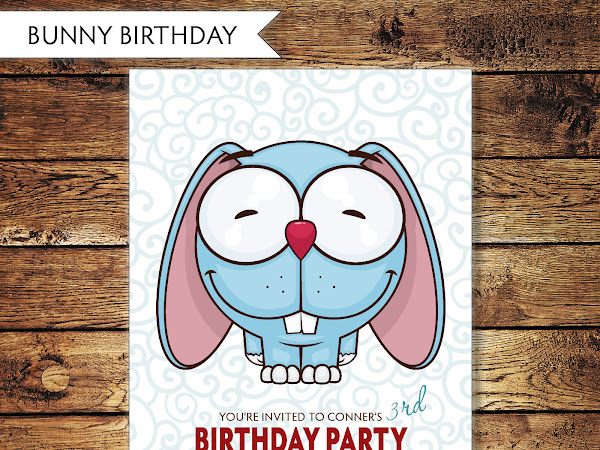 Children's Bunny Birthday Invitaiton