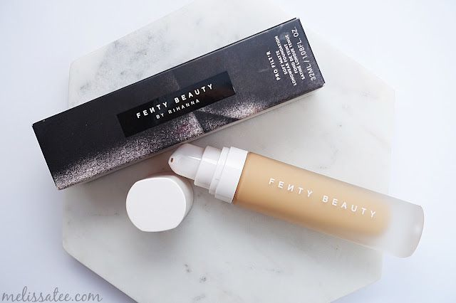 fenty beauty, fenty beauty review, fenty beauty pro filt'r foundation review, fenty beauty shade 250, fenty beauty warm peach foundation, fenty beauty killawatt freestyle highlighter review, fenty beauty mean money and hu$tla baby review and swatches