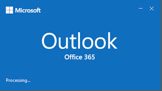 Outlook 365 start screen and logo