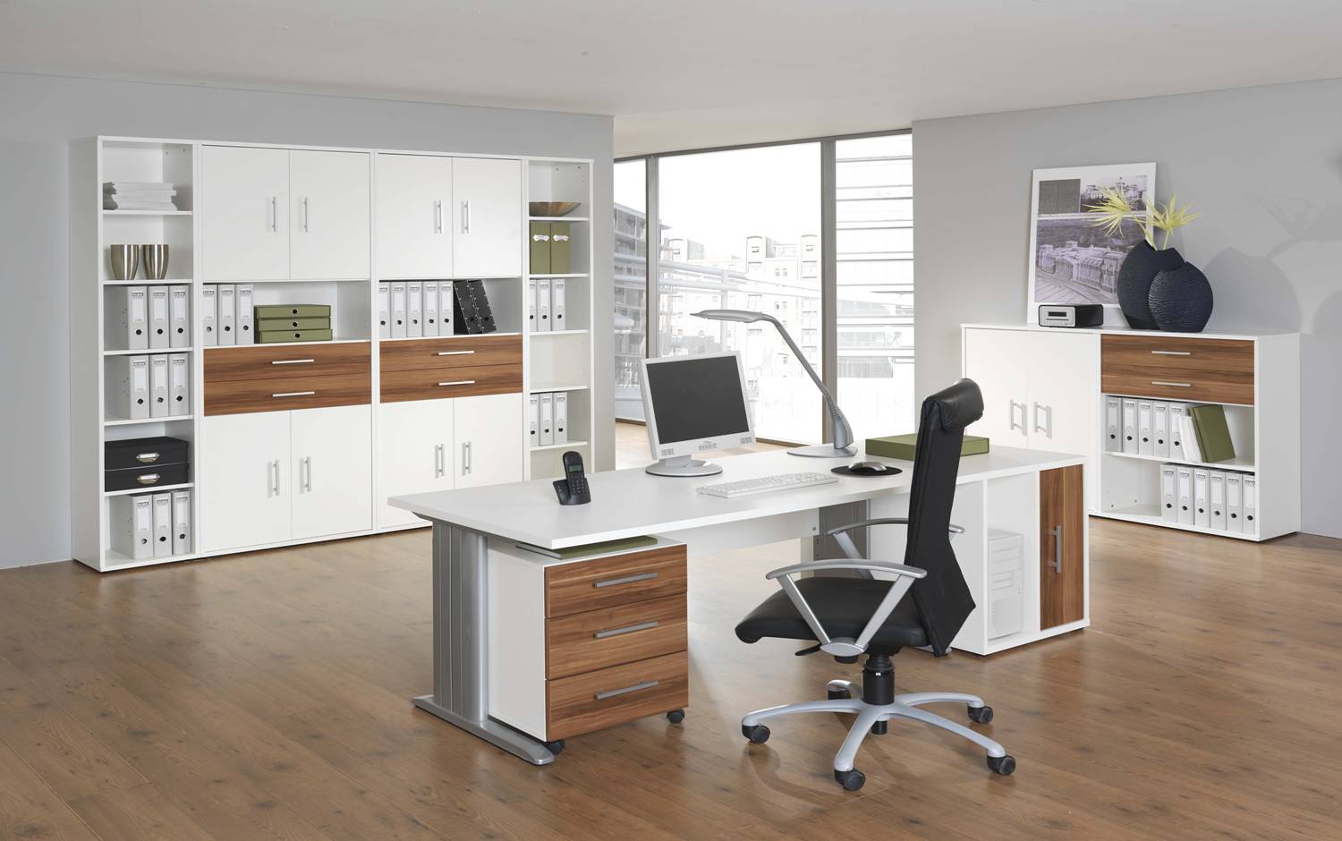 wood laminate desk White Home Office Desks Furniture | 1500 x 940