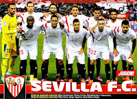 SEVILLA F. C. - Sevilla, España - Temporada 2014-15 - Beto, Krychowiak, Pareja, Carriço, Kolodziejczak y Trémoulinas; M'Bia, Bacca, Diogo Figueiras, Aleix Vidal y Vitolo