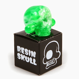 Translucent Green Swirled Glitter Jumbo Resin Skulls by Buff Monster 