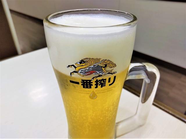 魚べい　フレスポ稲毛店　一番搾り生ビール