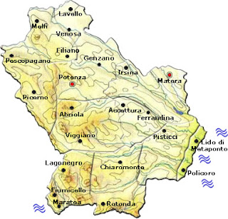 Basilicata Map Geographic Region