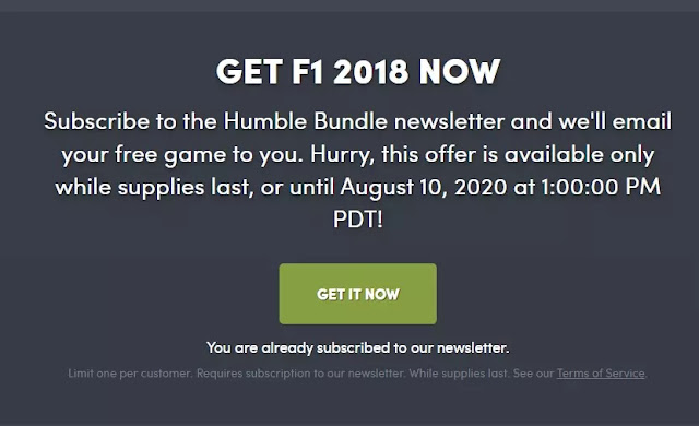 [Humble] F1 2018 무료 배포